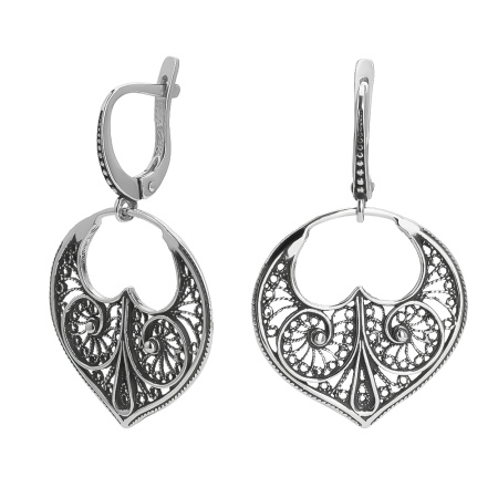 Серебряные серьги «Узоры»