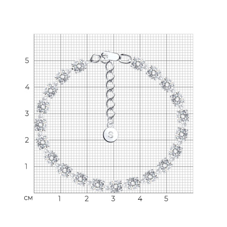 Браслет из серебра с фианитами