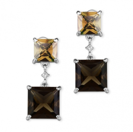 Серьги из серебра с раухтопазом