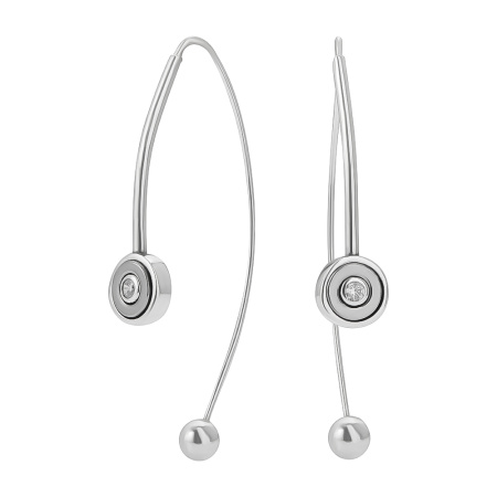 Серьги из серебра с гематитом