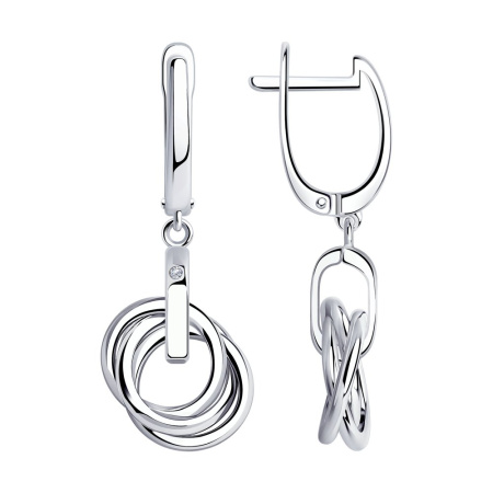 Серьги из серебра с бриллиантами