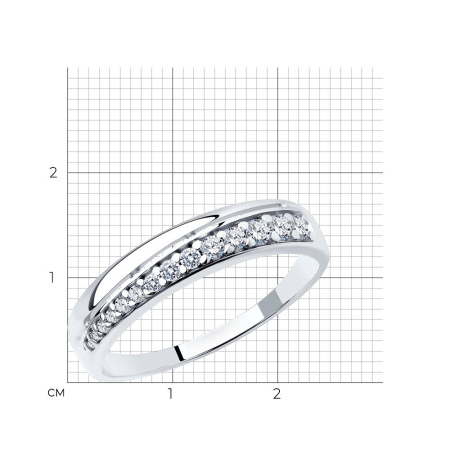 Кольцо из серебра с фианитами SOKOLOV