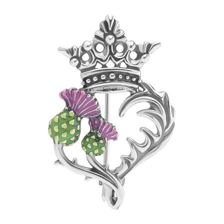 Брошь из серебра с эмалью «Luckenbut» чертополох