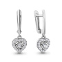 Серьги из серебра с фианитами «Сердце»