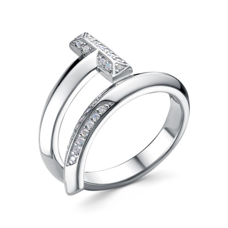 Кольцо из серебра с фианитами «Гвоздь»