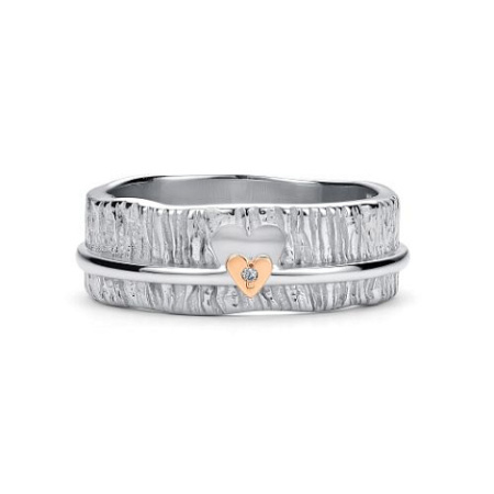 Кольцо из серебра с бриллиантом «Сердце»