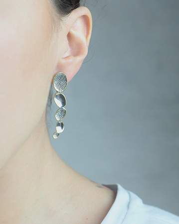 Серебряные серьги с позолотой