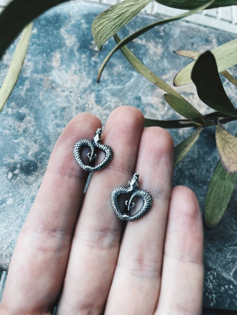 Серьги из серебра «Змея»