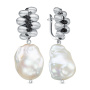 Серебряные серьги с жемчугом и шпинелью