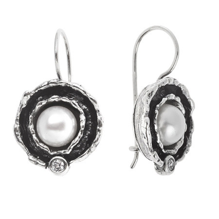 Серебряные серьги с фианитом