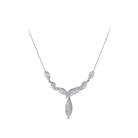 Серебряное колье с фианитом «Перья»