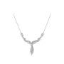 Серебряное колье с фианитом «Перья»
