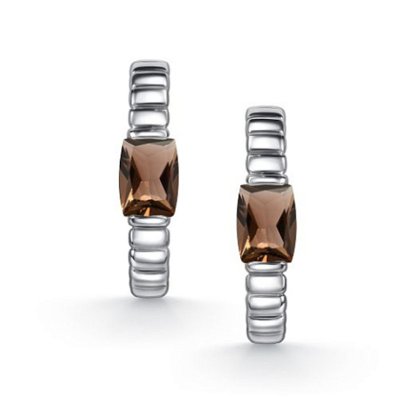 Серьги из серебра с раухтопазом