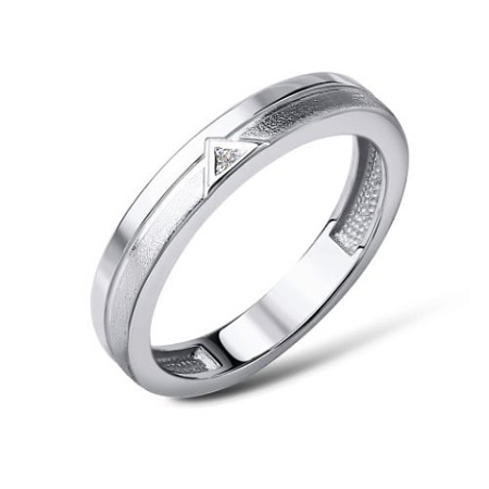 Кольцо из серебра с бриллиантом