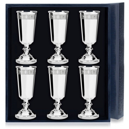 Набор серебряных рюмок «Джентельмен» с гравировкой - 6 предметов