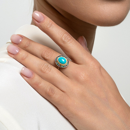Кольцо из серебра с бирюзой