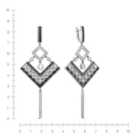 Серьги из серебра с фианитами