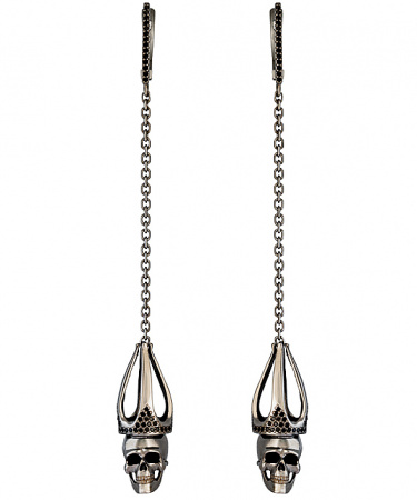 Серебряные серьги «Черепа»