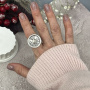 Кольцо перстень крупное Чертополох серебряное