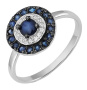 Кольцо из серебра ETHNICA с натуральным сапфиром и фианитами