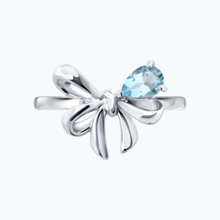 Серебряное кольцо с топазом «Бант»