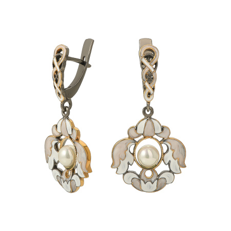 Серьги из серебра с эмалью