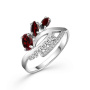 Кольцо из серебра с гранатом и фианитами