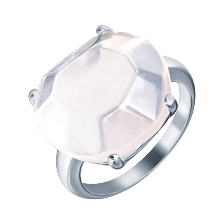 Кольцо из серебра с розовым кварцем