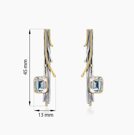 Серебряные серьги «Мятная Грация»
