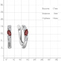 Серьги из серебра с гранатом и фианитами