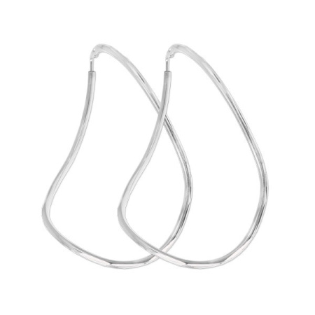 Серебряные серьги-конго «Восьмёрка» с алмазной гранью