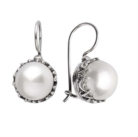 Серебряные серьги с жемчугом