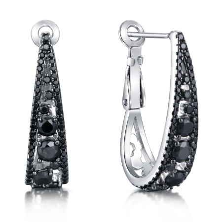 Серьги из серебра со шпинелью