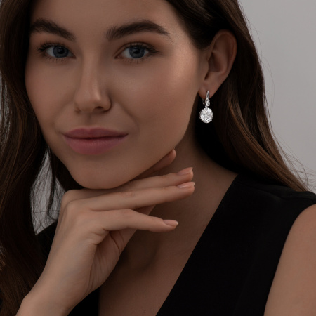 Серебряные серьги с фианитами