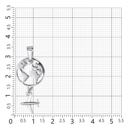 Подвеска из серебра «Самолет»