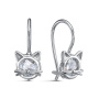 Серьги из серебра с фианитами «Котики»