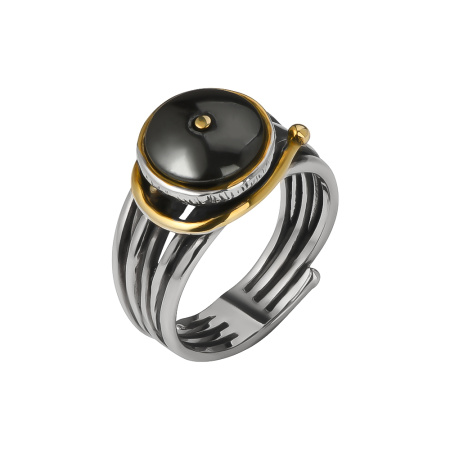 Кольцо из серебра с гематитом