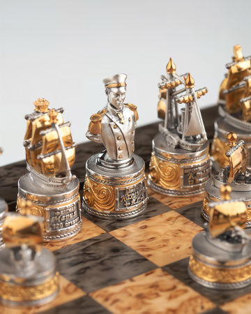 Шахматы из серебра «Синопское сражение»