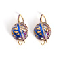 Серебряные серьги с эмалью и фианитами