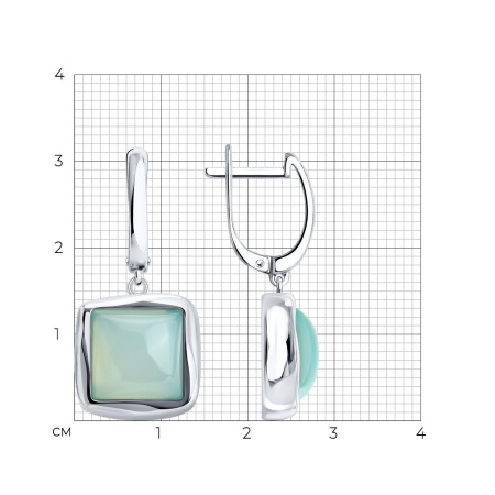 Серьги из серебра с халцедоном