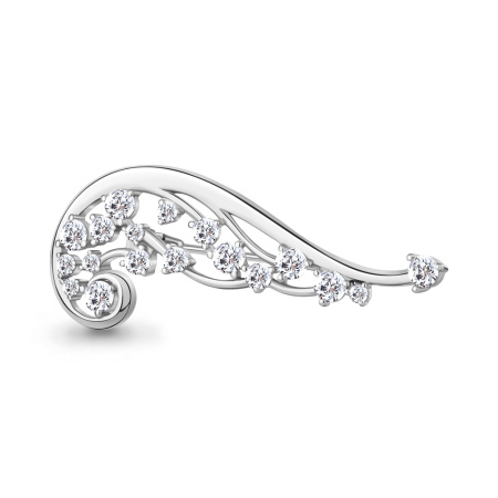 Брошь из серебра с фианитами