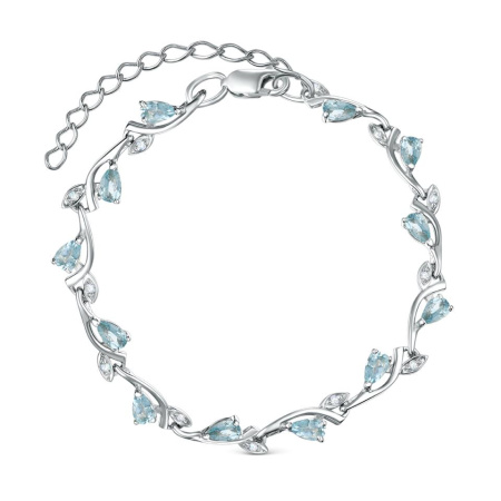Браслет из серебра с топазами и фианитами