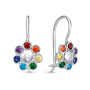 Серебряные серьги с фианитами «Цветик-семицветик»