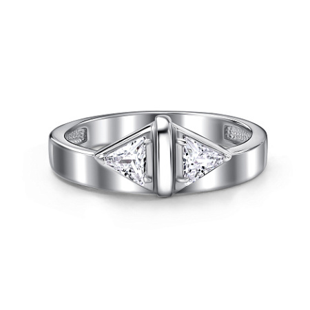 Кольцо из серебра с фианитами