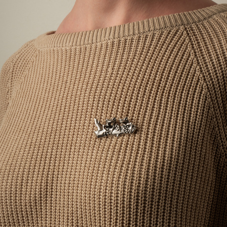 Брошь из серебра «Приятели»