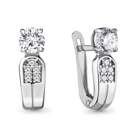 Серебряные серьги с фианитом