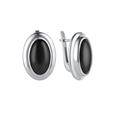 Серьги из серебра с агатом