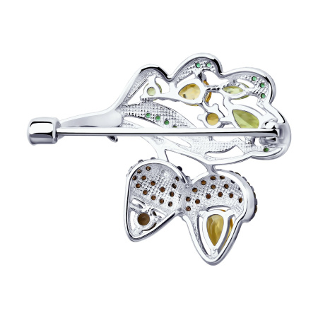 Брошь из серебра с миксом камней