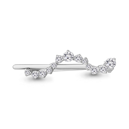 Брошь из серебра с фианитами