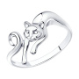 Кольцо из серебра «Кот»